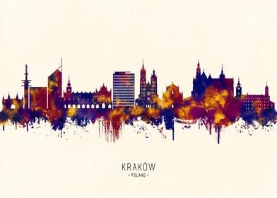 Krakow Poland Skyline