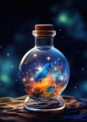 Galaxy In A Glass Bottle