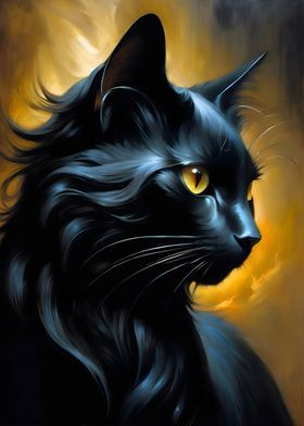 beautiful black cat 