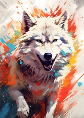 Happy White Wolf