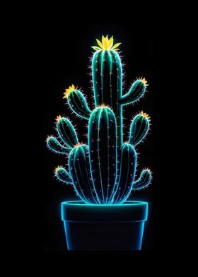 neon small cactus 