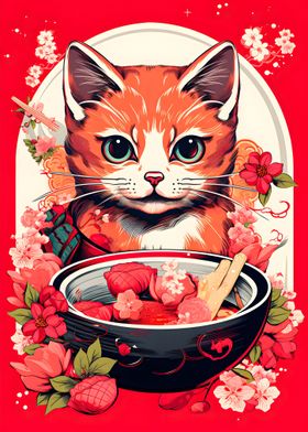 Japan cat Ramen Ruby Art