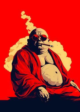 Chilling Buddha smokes