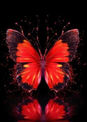 Red Neon Butterfly