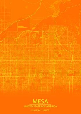 Mesa Arizona Orange Map