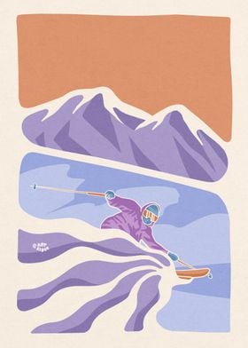 Ski snowboard man mountain