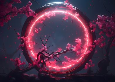 Sakura Trees floral circle