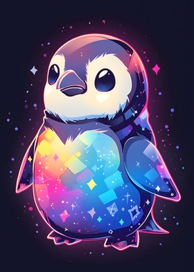 Colorful Cute Penguin