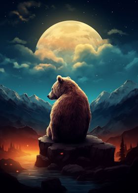 Lonely Moonlit Bear