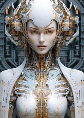 Cyborg Woman Portrait