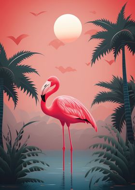 Pink Tropical Flamingo 02