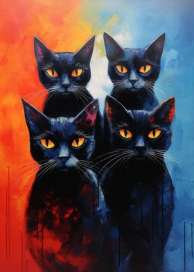 Black Cat Painting