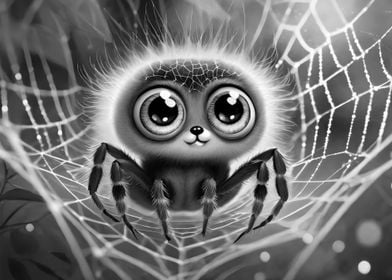 Baby Spider In Its Web