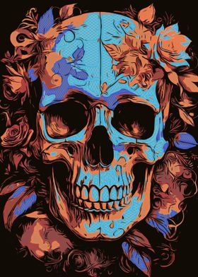 Floral Geometric Skull