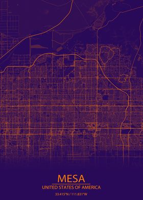 Mesa Arizona Purple Map