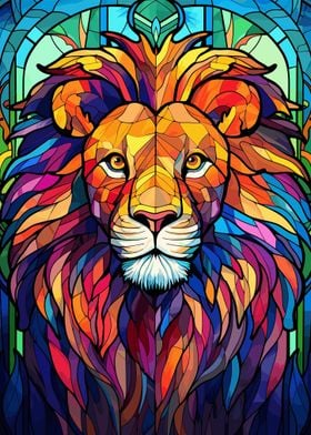 Lion Stained Glass