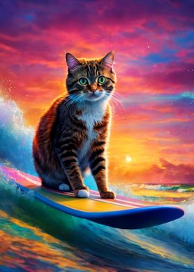 Funny Cat Surfing