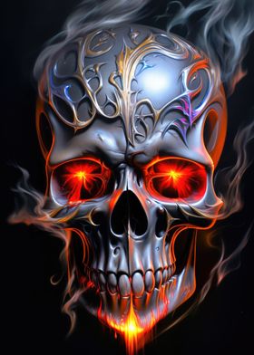 Skull 03 Fire and Metal