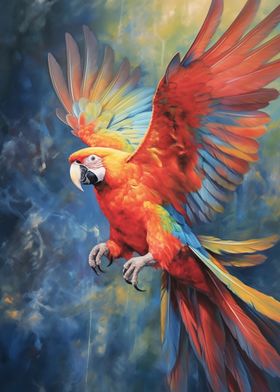 Rainbow Macaw Oil Painting