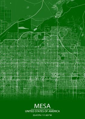 Mesa Arizona USA Green Map