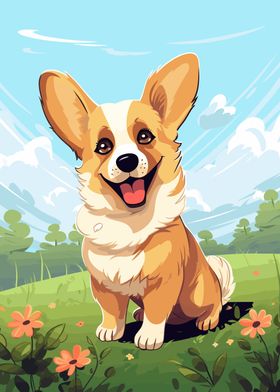 Corgi Dog Illustration