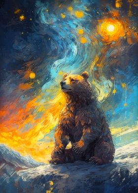 Bear Starry Night