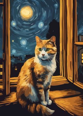 Starry Night Cat