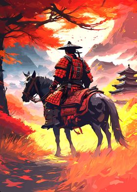 Samurai riding Horse