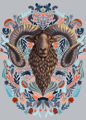 Folk Art Ram