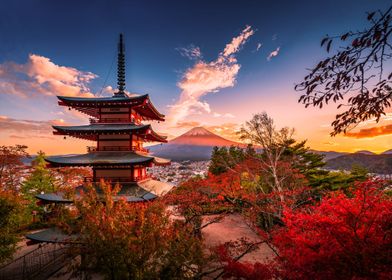 Japanese scenery sunset