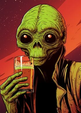 Alien with a Beer