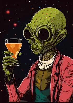 Alien with a Beer