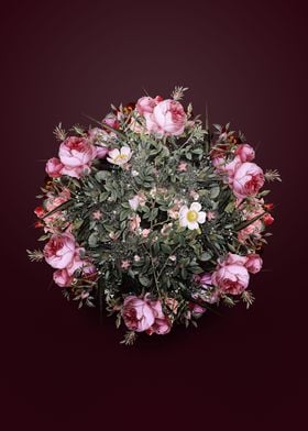 Pink Hedge Rose Wreath