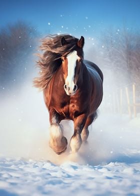 Clydesdale in The Snow