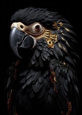 Black And Gold Parrot