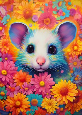 Mouse Flowers Portrait