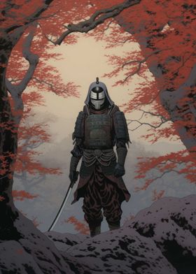 Standing Japanese Samurai 