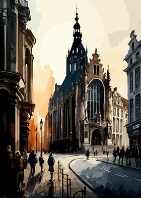 Brussels Watercolor City