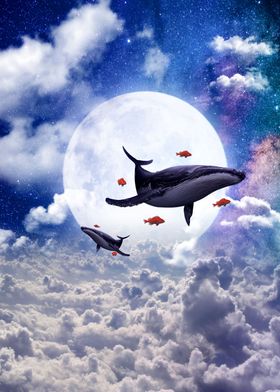 Magical Whales In The Sky