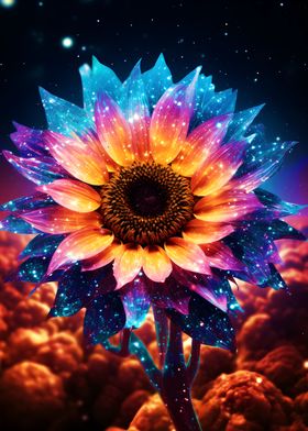 sunflower Neon Cosmic Glow