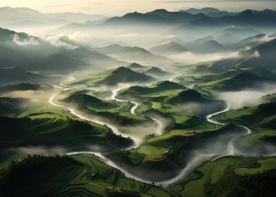 Mountain rice fields