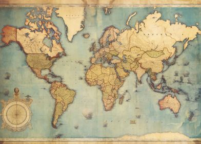 Vintage Map of the World