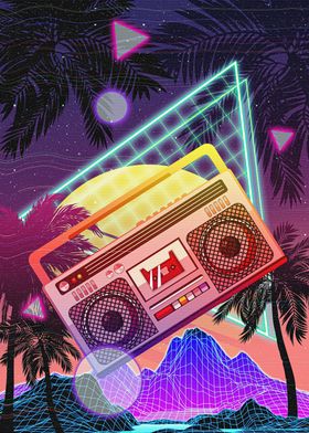 Boombox 80s Vaporwave