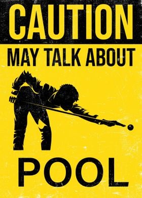 Funny Caution Pool Player