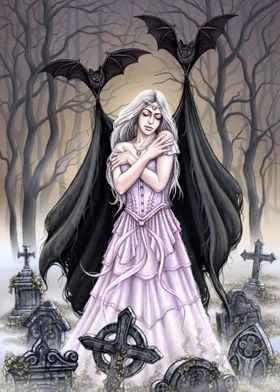 Vampire girl with Bats