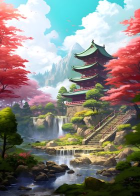 Japanese Temple Anime