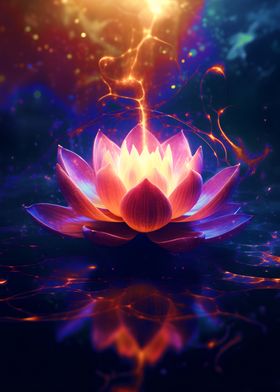 Lotus Neon Cosmic Flower