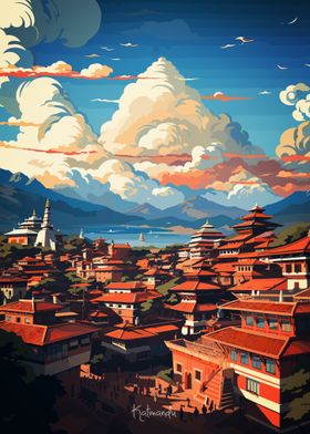 KATMANDU Oil Painting