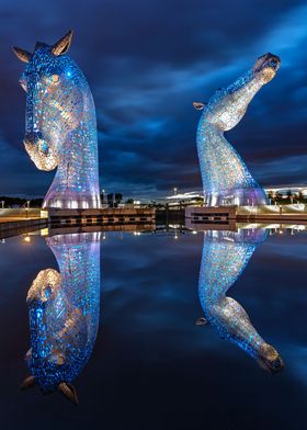 Blue Hour Kelpies Scotland