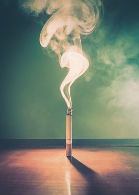 cigarette with dense smoke